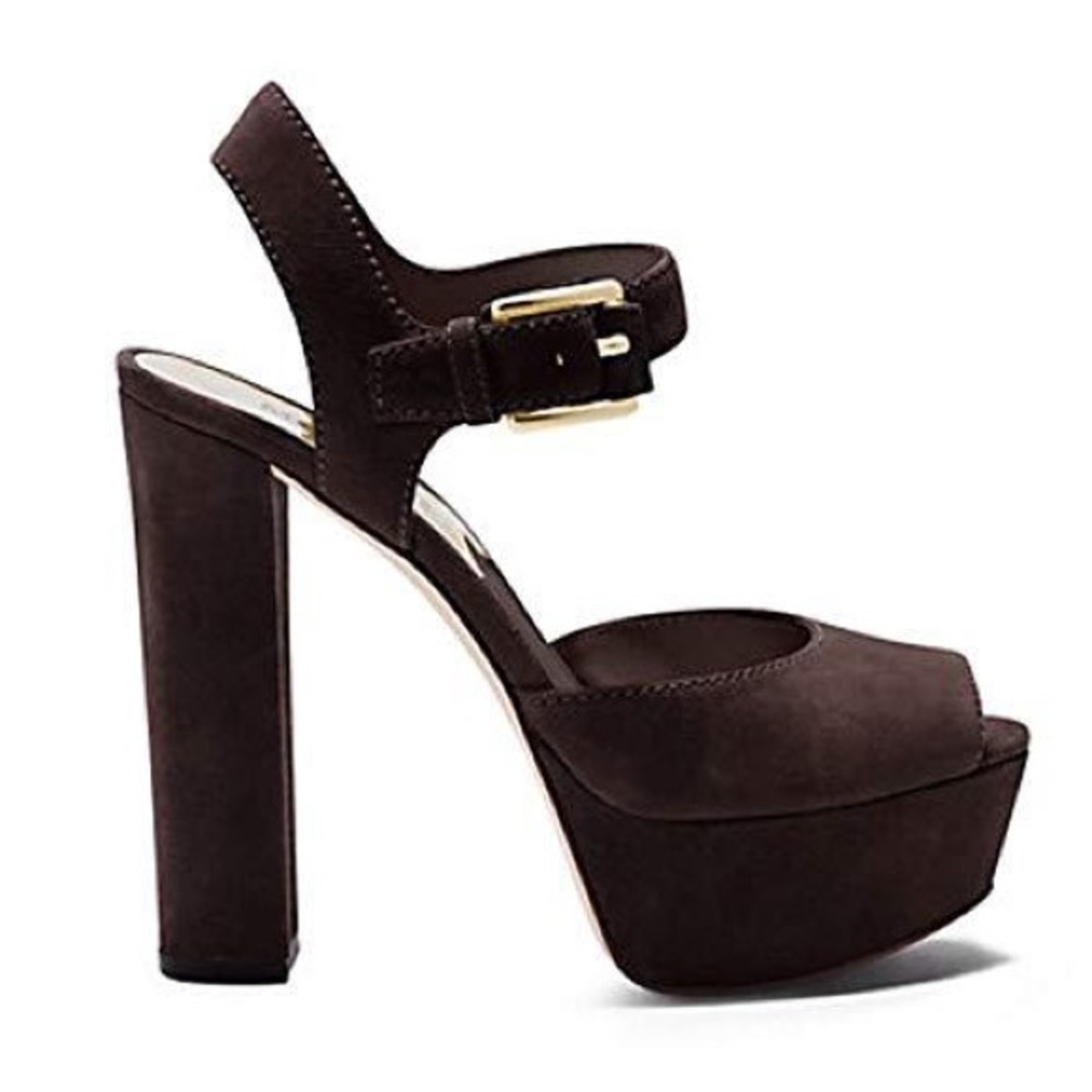 [MICHAEL KORS] LONDON OpenToe Suede Platform Heels